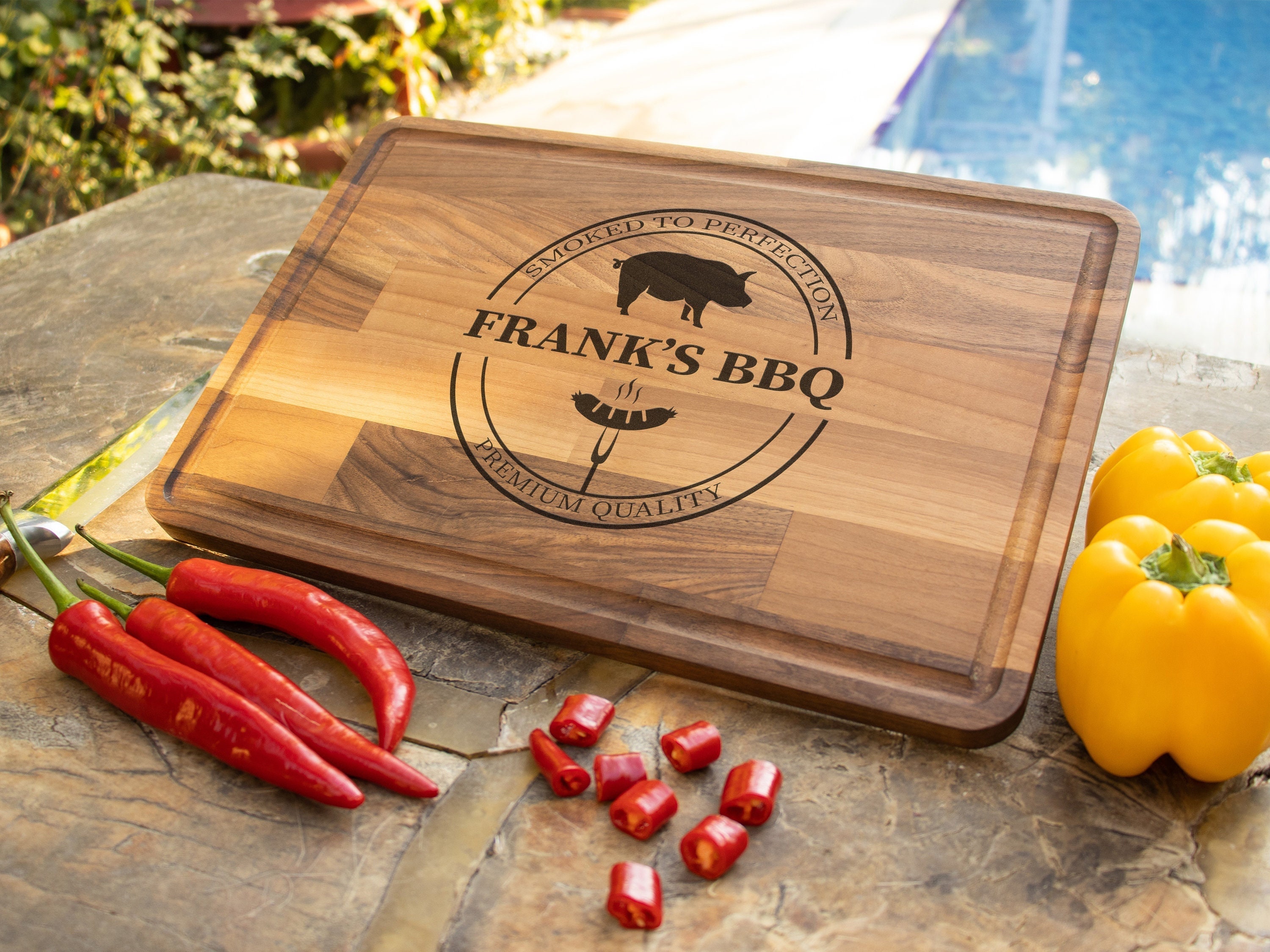 Custom Large Cutting Board. Excellent for BBQ. 20x32 Walnut, cherry, –  Gene's WoodWorks Store