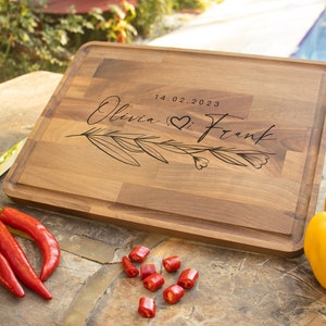 Personalized Cutting Board, Custom Wood Cutting Board, Engraved Wedding Gift, Engagement Gift For Couple, Unique Bridal Shower, Couple Gift image 5