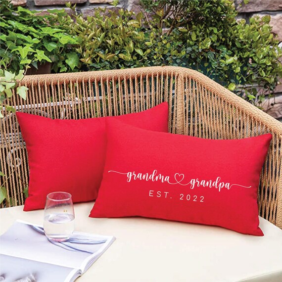 Grandma and Grandpa Pillow Outdoor Pillow Family Porch Pillow