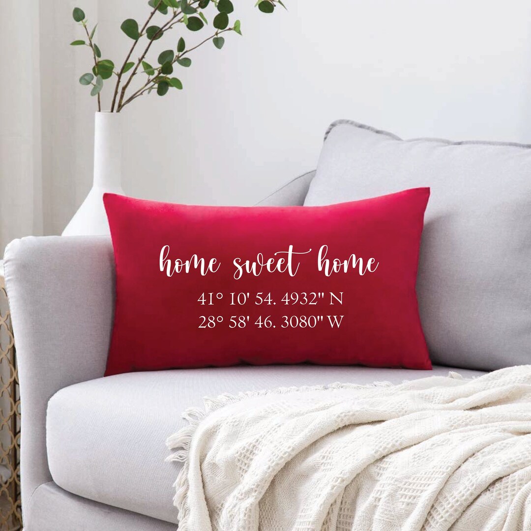Home Coordinates Pillow, Custom GPS Pillow, Housewarming Gift, New Home