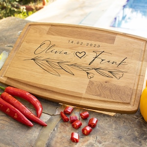 Personalized Cutting Board, Custom Wood Cutting Board, Engraved Wedding Gift, Engagement Gift For Couple, Unique Bridal Shower, Couple Gift zdjęcie 4