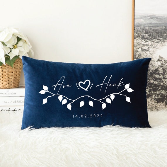 Throw Pillow - Let's Stay In Bed - Anniversary, calligraphy, home decor,  wedding gift, engagement present, newlywed gift, cushion cover