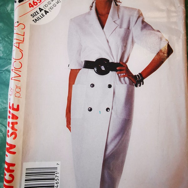 Size 10, size 12, size 14, McCall's 4657, buttoned dress, vintage housedress style
