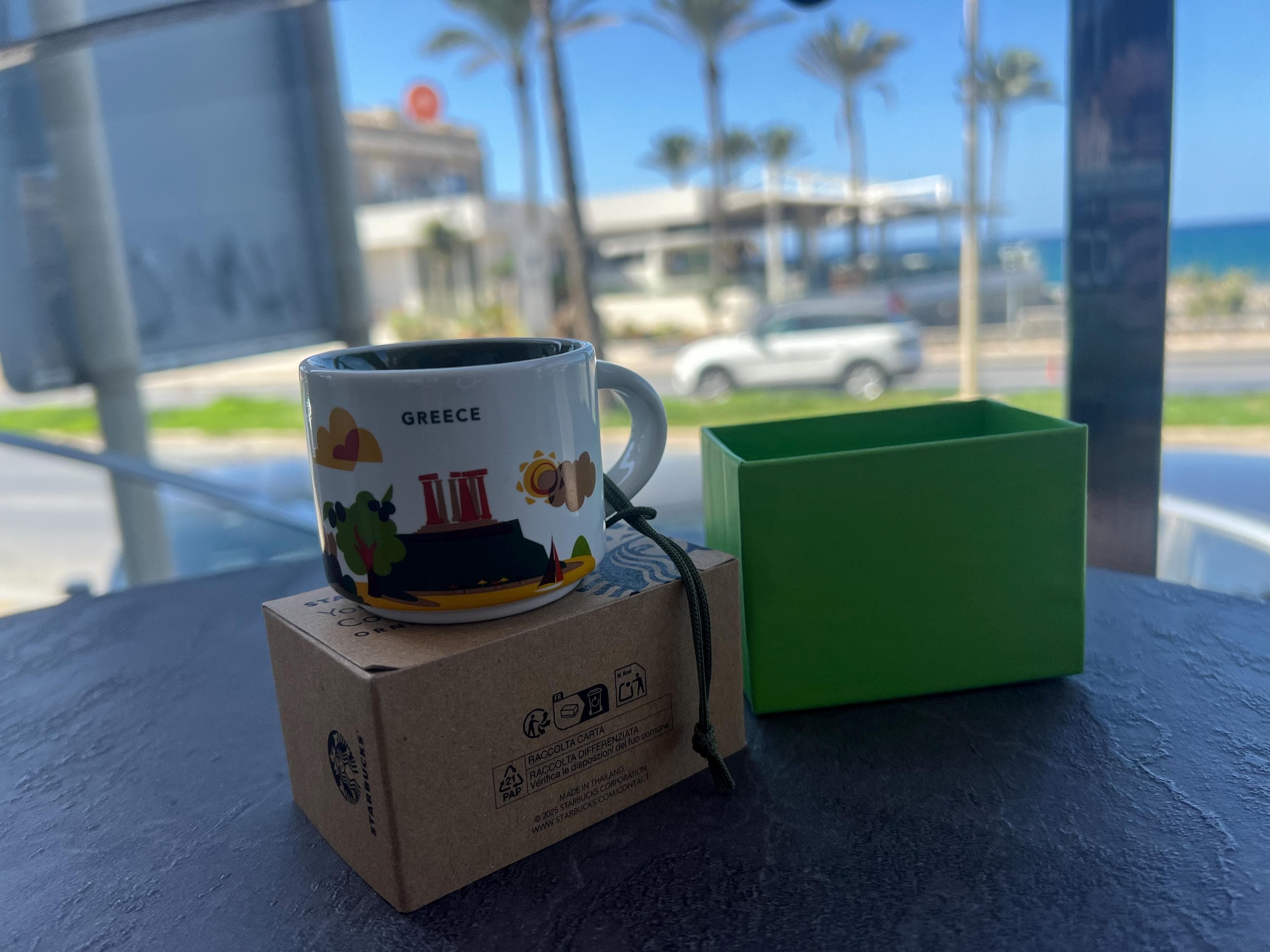 Starbucks You Are Here Greece Espresso Shot Coffee Ornament Mug