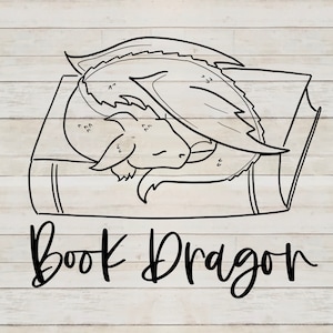 Book Dragon PNG for Business and Personal use, Book Quote digital file, PNG for cricut and silhouette