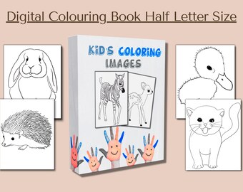 Colorear en Páginas / Libro para colorear para niños / Descarga Digital / Acceso Instantáneo /PDF Medio /Tamaño Carta