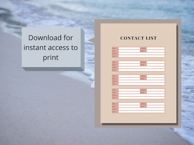 Address Book Printable A5 Instant Download PDF Planner Inserts - Etsy