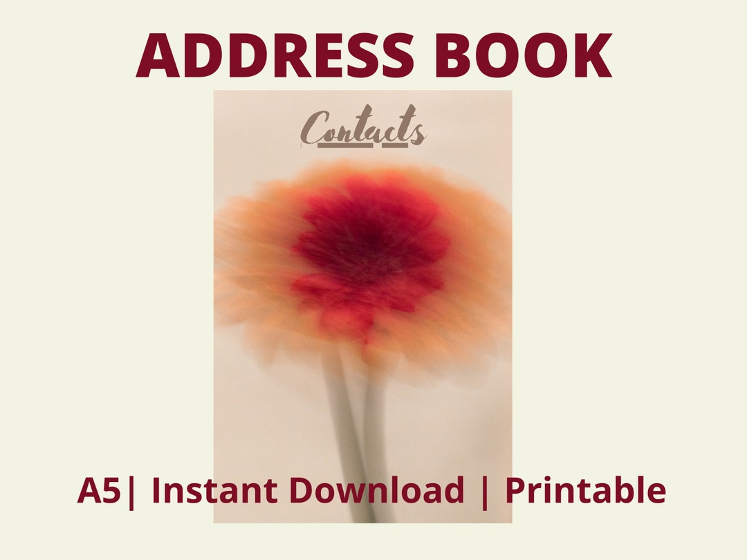 Address Book Printable A5 Instant Download PDF Planner Inserts - Etsy