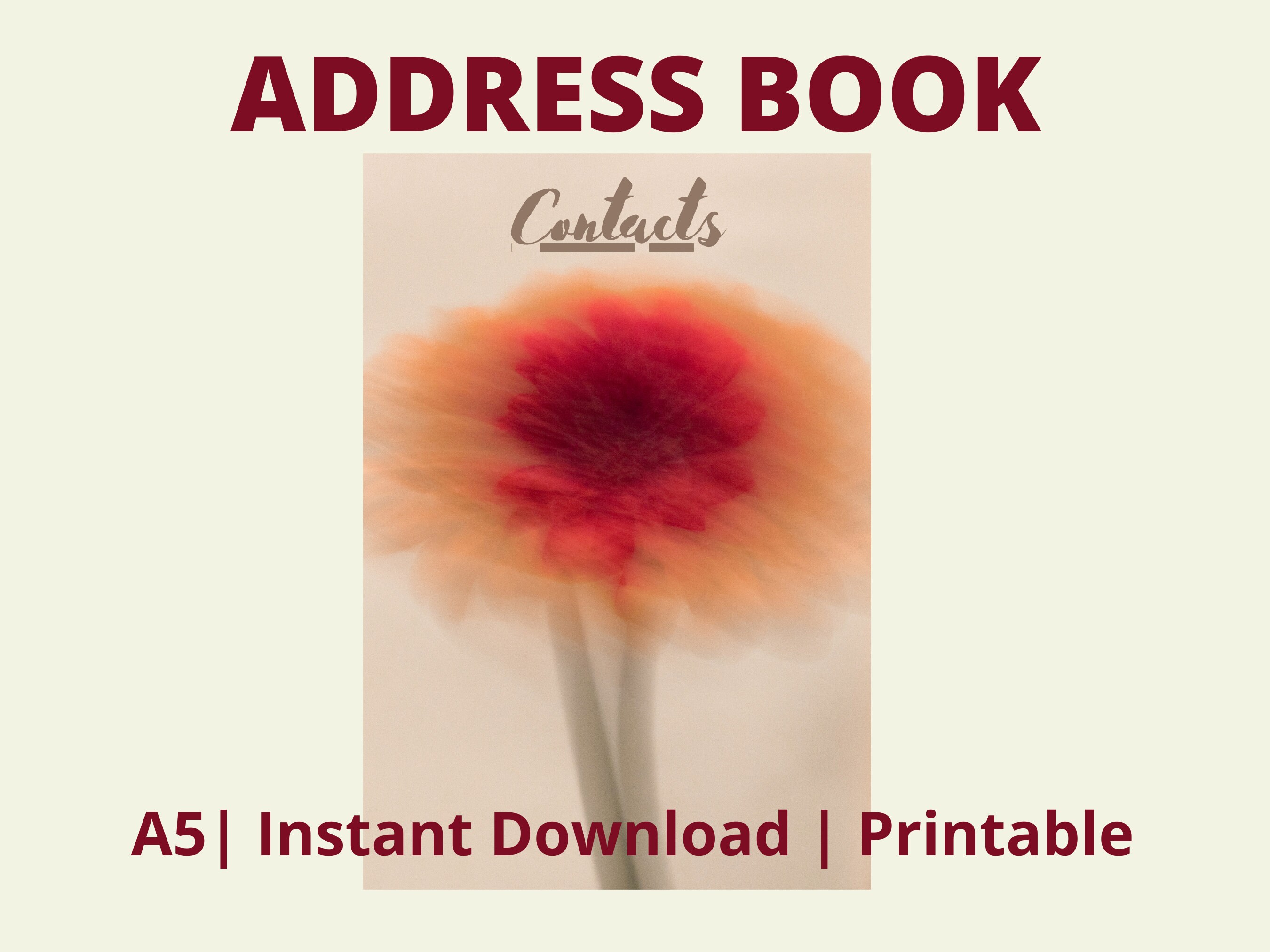 Address Book Printable A5 Instant Download PDF Planner Inserts - Etsy