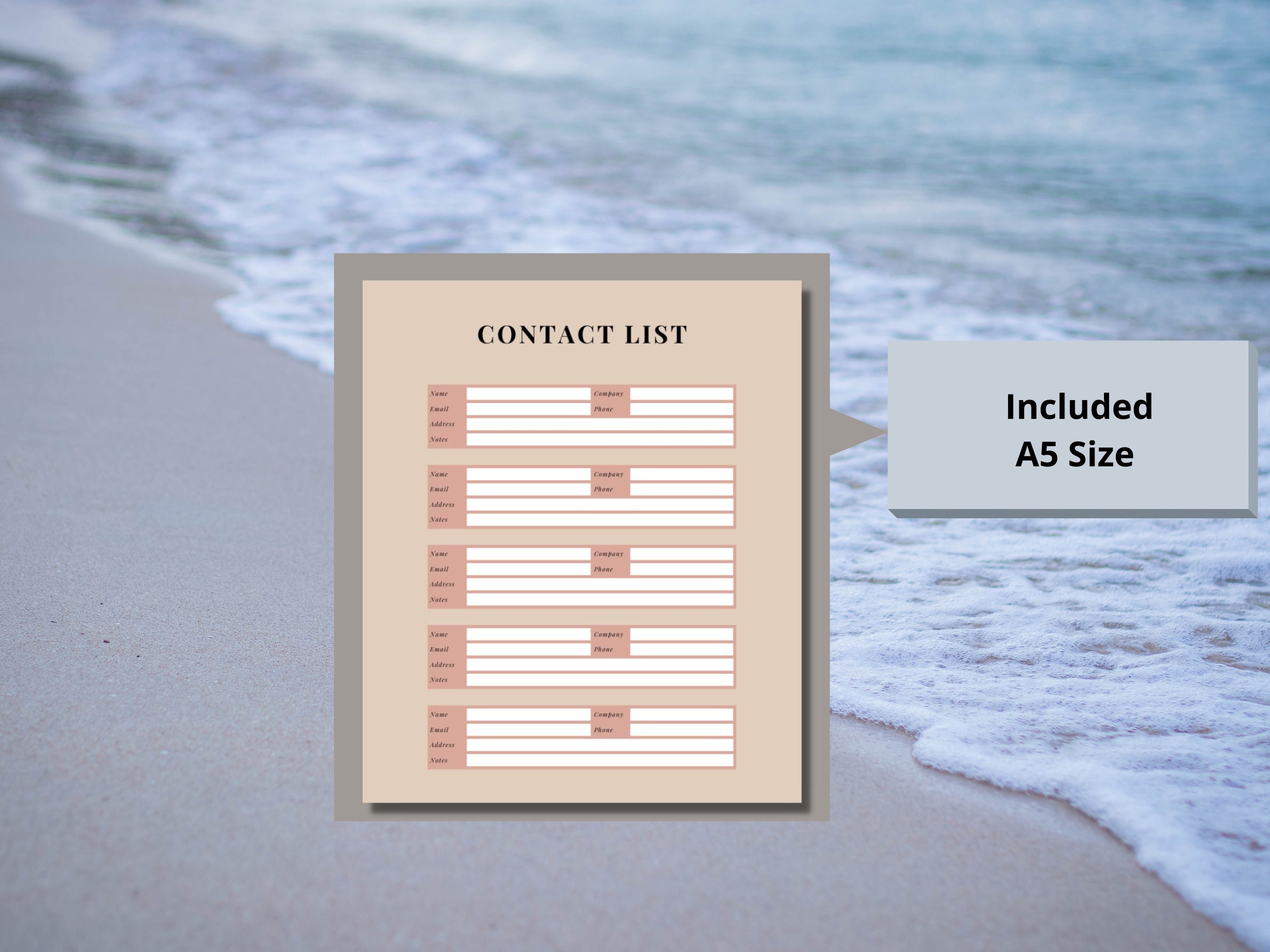 Address Book Printable A5 Instant Download PDF Planner Inserts - Etsy