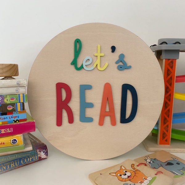 Lets Read Sign - Etsy