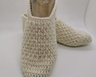 Crocheted soft wool slipper socks - sofa socks - cabin socks - house slippers