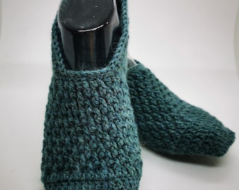 personalisierte gehäkelte weiche chunky Woll-Slippersocken - Sofasocken - Hüttensocken - Hausschuhe, mit Alpakawolle in kräftigen Farben