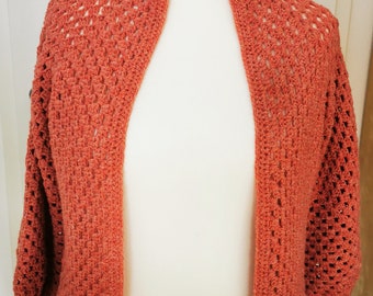 crocheted oversized hexagon cardigan made of alpaca and merino wool, super soft and chunky, one size