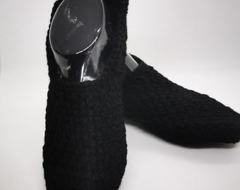 Crocheted soft wool slipper socks - sofa socks - cabin socks - house slippers