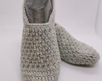 Crocheted soft wool slipper socks - sofa socks - cabin socks - house slippers