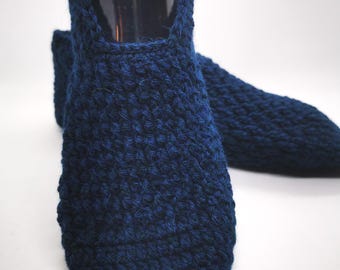 Crocheted soft wool slipper socks - sofa socks - cabin socks - house slippers