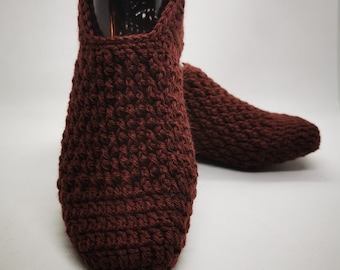 Crocheted soft wool slipper socks - sofa socks - cabin socks - house slippers