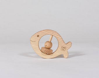 wood toy for babies, fish