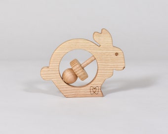 wood toy for babies, bunny