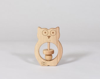 wood toy for babies, owl