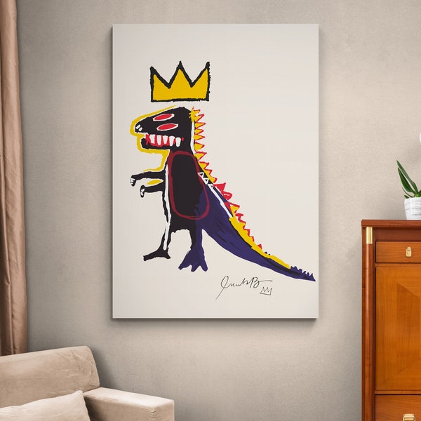 Jean Michel Basquiat Art Dinosaur Canvas Art Jean Michel Basquiat Painting Wall Art Jean Michel Basquiat Poster Artwork Print Modern Art