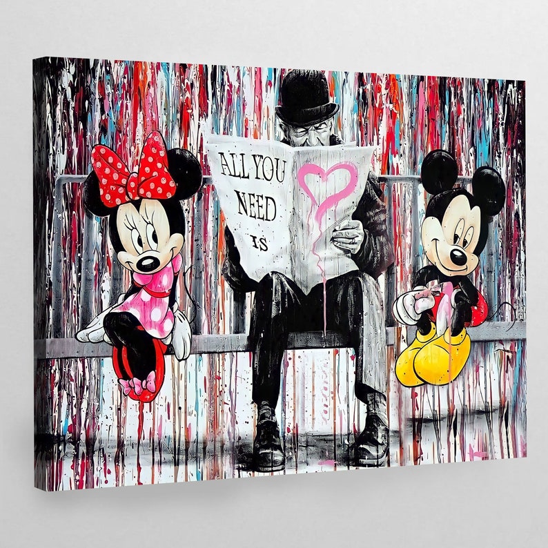 Mickey and Minnie Wall Art Disney Wall Art Mickey and Minnie Etsy