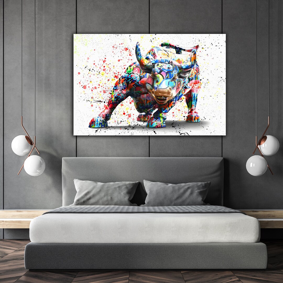 Bull Pop Art Bull Wall Art Bull Canvas Bull Canvas Art Bull Wall Decor
