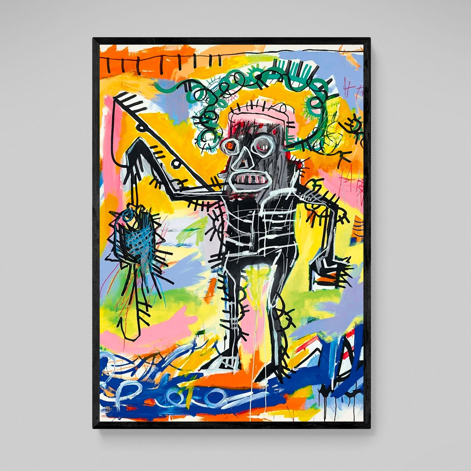 Jean Michel Basquiat Fishing Canvas Jean Michel Basquiat Fishing Wall