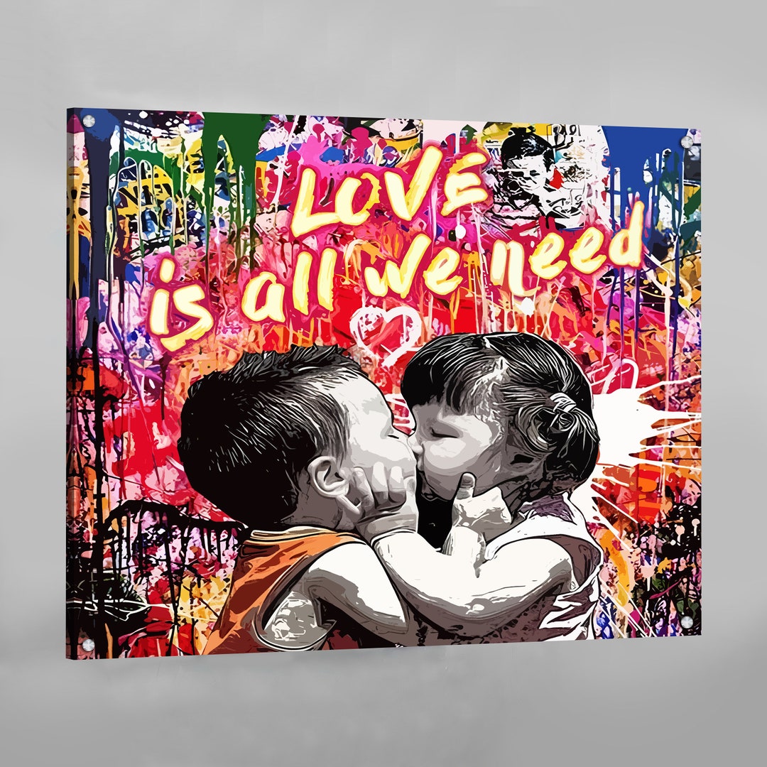 Love is All We Need Wall Art Love is All We Need Canvas Graffiti Canvas Art Graffiti Wall Art