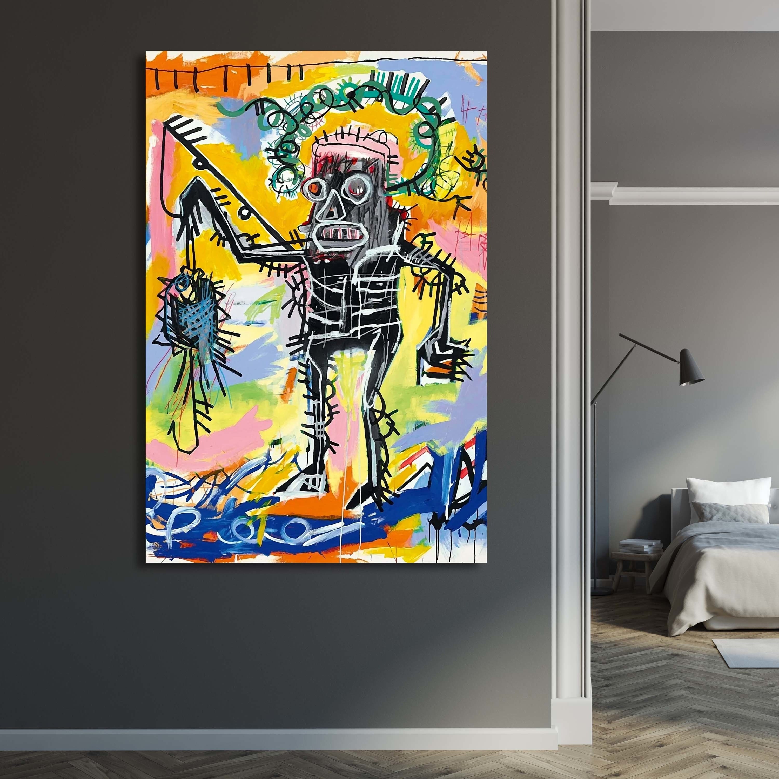 Jean Michel Basquiat Fishing Canvas Jean Michel Basquiat Fishing Wall