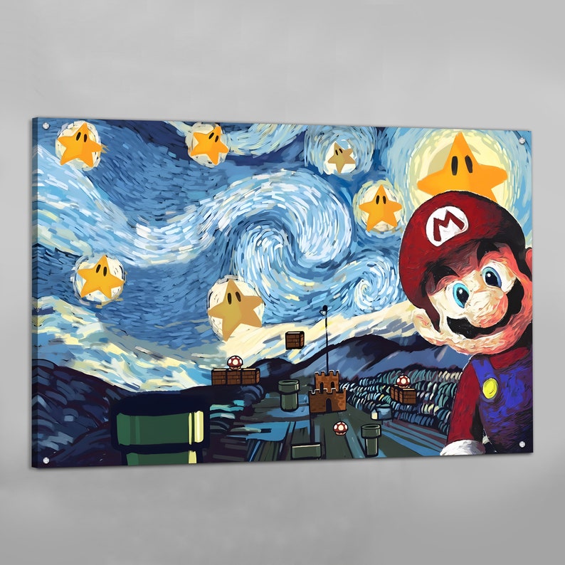 Super Mario Wall Art Super Mario Canvas Art Mario Wall Art Super Mario