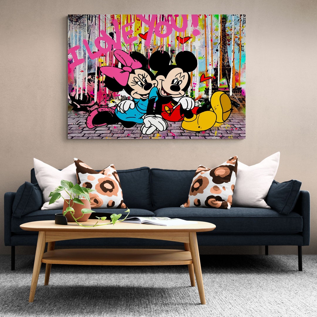 Mickey Minnie Wall Art Disney Wall Art Mickey Minnie Canvas Etsy