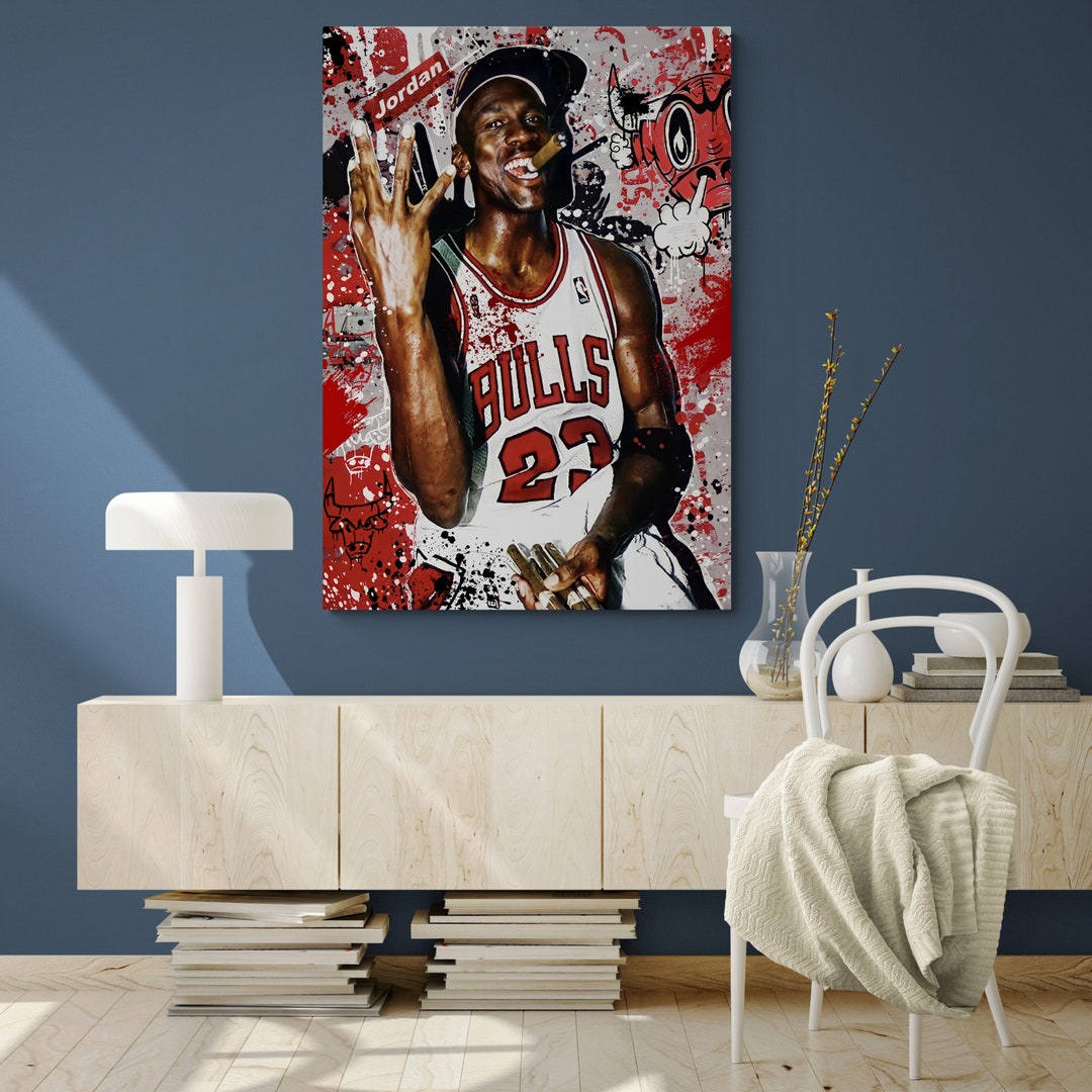 Michael Jordan Wall Art Michael Jordan Canvas Wall Art Etsy