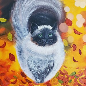 Oil Painting "Walking cat". This  Painting is 20*24"size.  A happy cat will make you smile every time you look at the picture.
