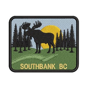 サウスバンク BC パッチ刺繍デザインのサイズ: 2x3 インチ、3x4 インチ、4x5 インチ、5x6 インチ