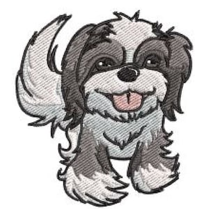 Shih Tzu Dog Embroidery Design