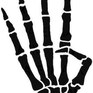 Skeleton Hand Four Fingers 4&quot; x 4.5&quot; Embroidery Design & Cut