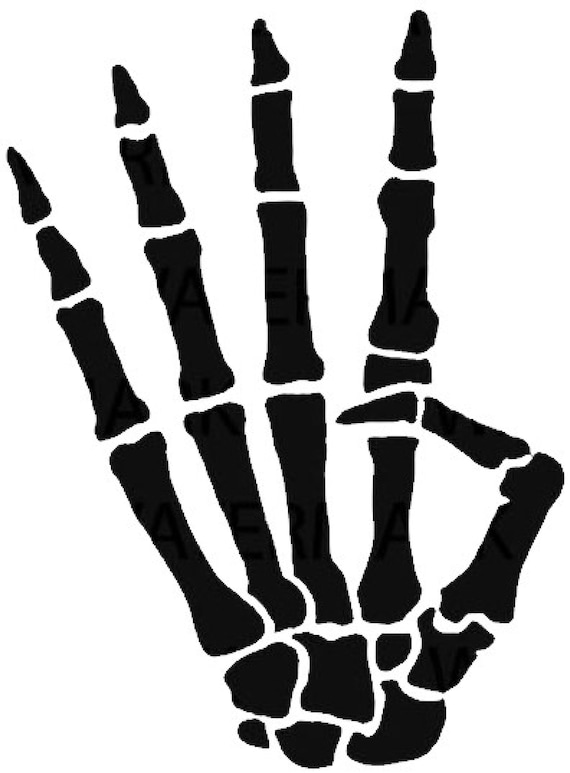 Skeleton Hand Four Fingers 4 X 4.5 Embroidery Etsy