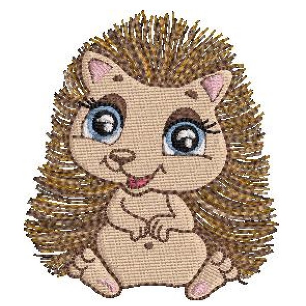 Hedgehog Embroidery Design size(s):   2x2", 3"x3", 4"x5", 5"x6", 6"x7", 7x8" and 8x9"