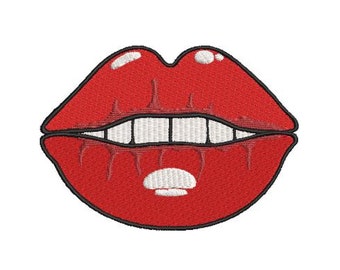 Lips Embroidery Design size(s) 3x4", 4x5", 4x6", 5x7" and 6x8"