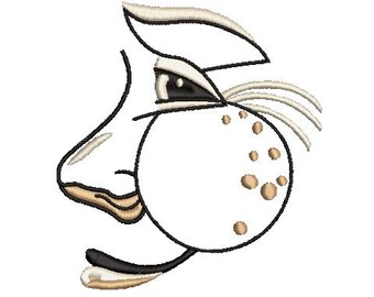 Moon Face Embroidery Design Size(s):  4x4", 4x5" x 5x6" 6x7", and 7x8"