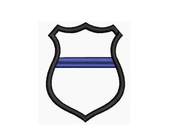 Police Officer Blue Line Badge Embroidery Design Size(s):  1x1.25", 2x2", 2x2 1/2", 3x3.5", 4x5", 5x6", 6x7", 7x9"
