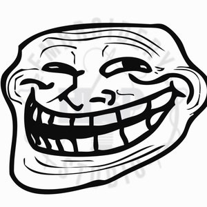 Trollface SVG, Trollface DXF, Trollface PNG, Trollface Clipart, Trollface  Silhouette, Trollface Cut File