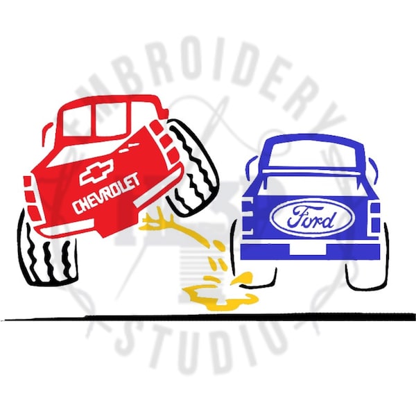 ChevyPOFord Embroidery Design, Cut