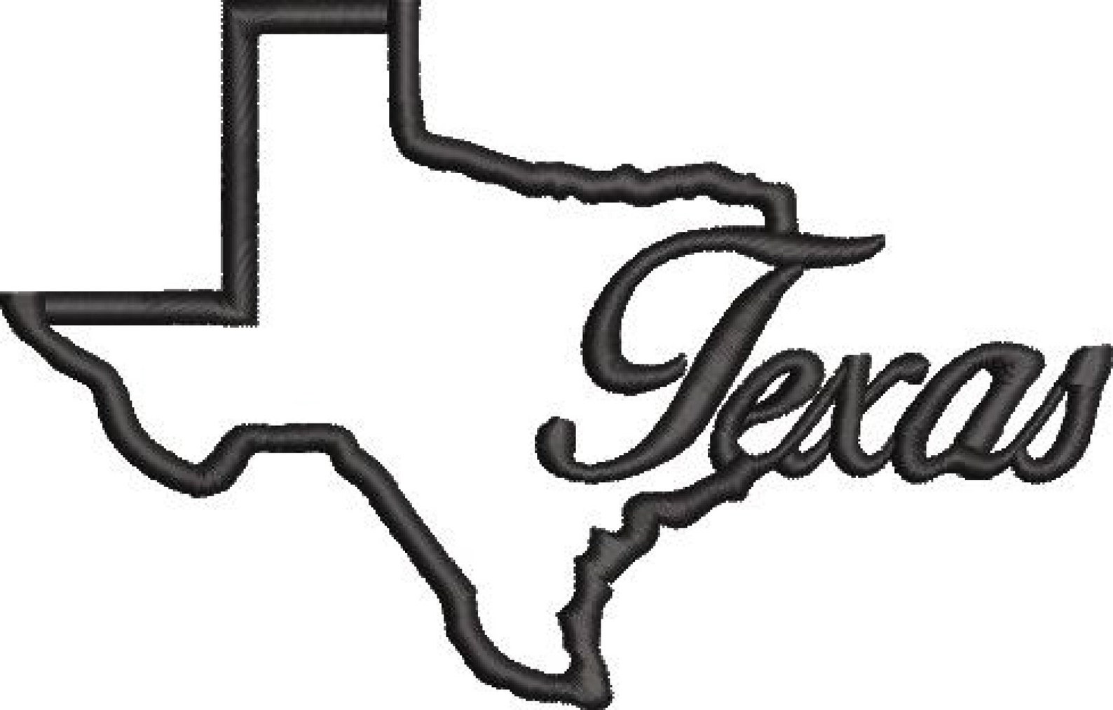 Texas Outline With Texas Name Embroidery Design & Cut Size Etsy