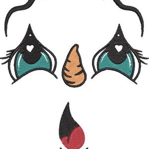 Snowman Face Embroidery Design Size(s) 3&quot;, 4&quot;, 5&quot;, 6&quot;, and 7&quot;
