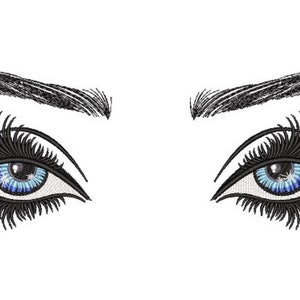Eyes embroidery design size(s):  1x4&quot;, 2x5&quot;, 2x6&quot;, 2x7&quot;, 3x8&quot;, 3x9&quot;, 3x10&quot;