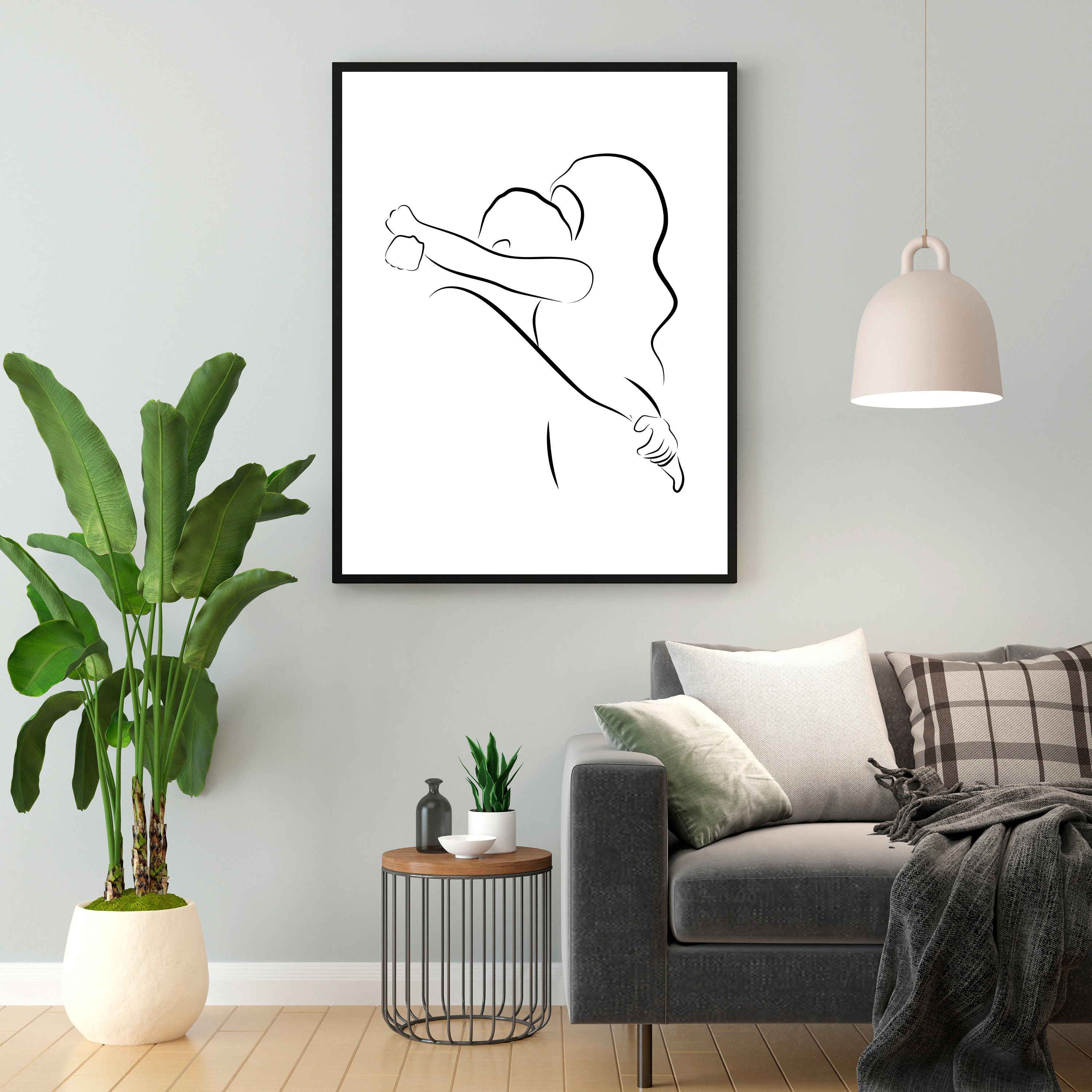 Romantic Woman Line Art Peach Line Drawings Feminine Art Print/Poster - Bed  Bath & Beyond - 34885714