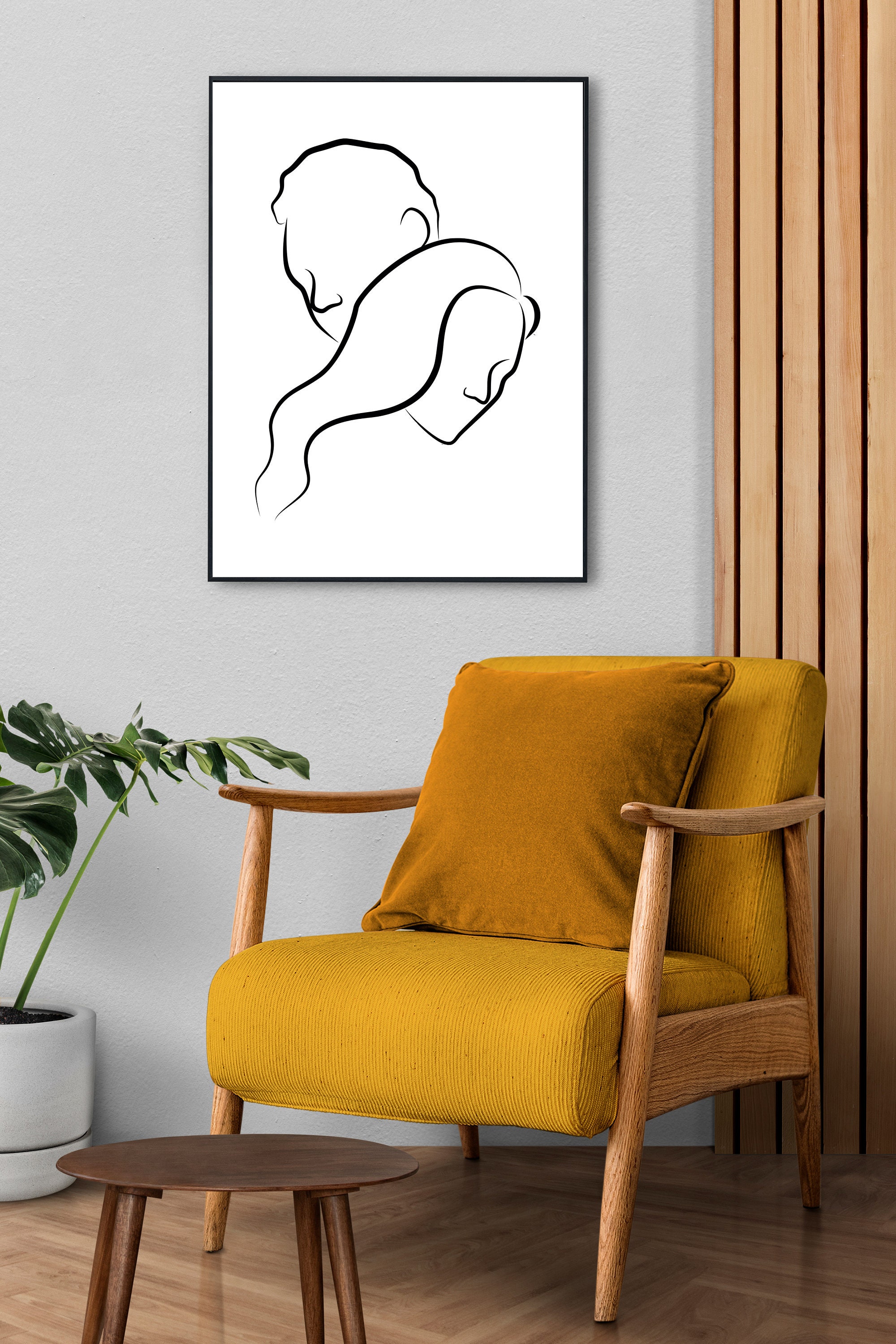 Romantic Woman Line Art Peach Line Drawings Feminine Art Print/Poster - Bed  Bath & Beyond - 34885714